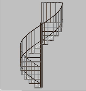 Винтовая лестница 3D dwg