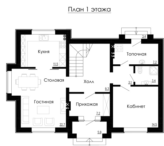 планировка 1 этажа