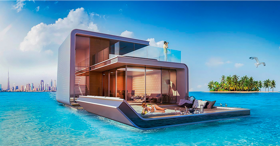 Плавающие дома Floating Seahouse в Дубае проект